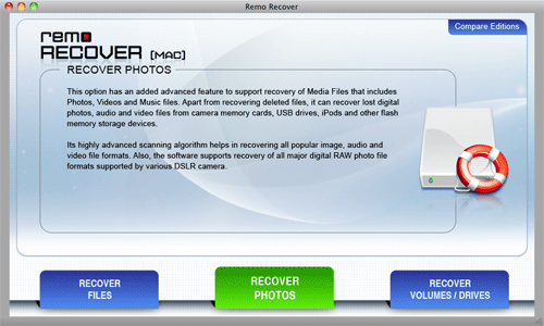 SDHC Card Recovery Mac - Main Screen